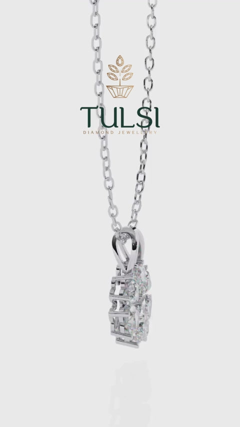 Floral Heart Diamond Pendant