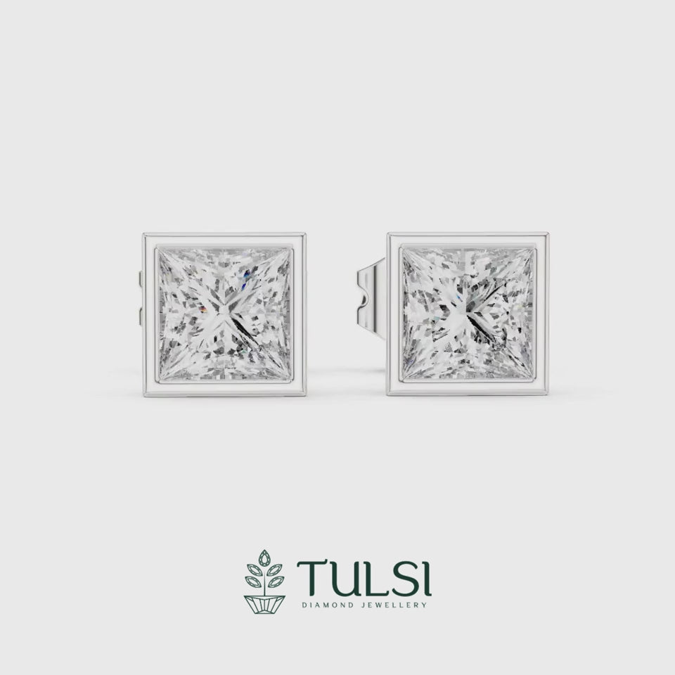 Solitaire Sqwer Bazel Princess Studs