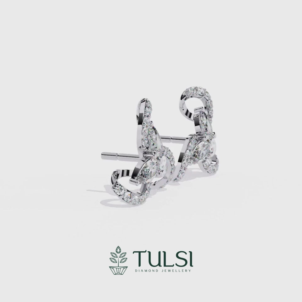 Trinity Pear Diamond Studs