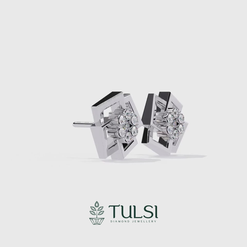 Prism Diamond Stud Earrings