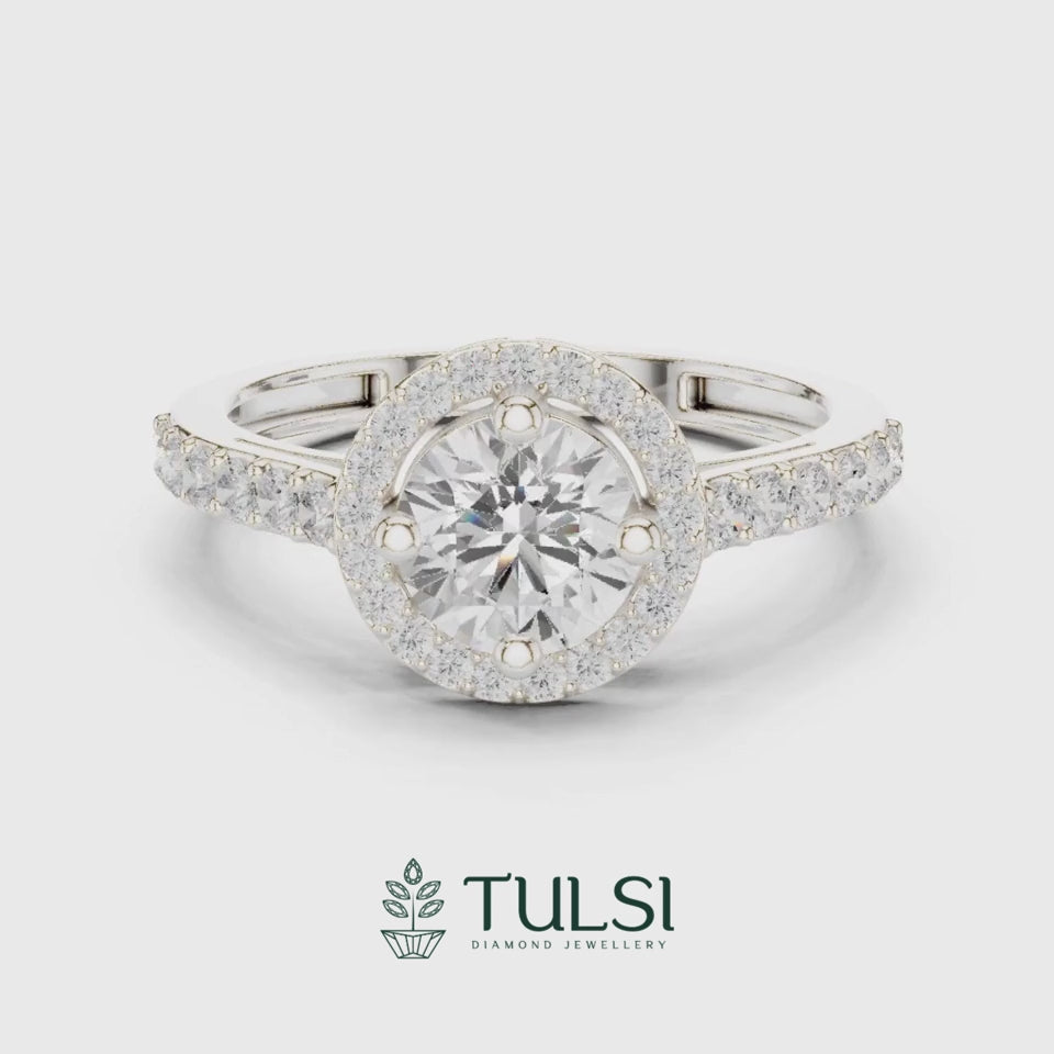 The Aura Halo Solitaire Ring