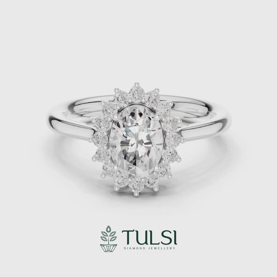 Solitaire Oval Halo Ring