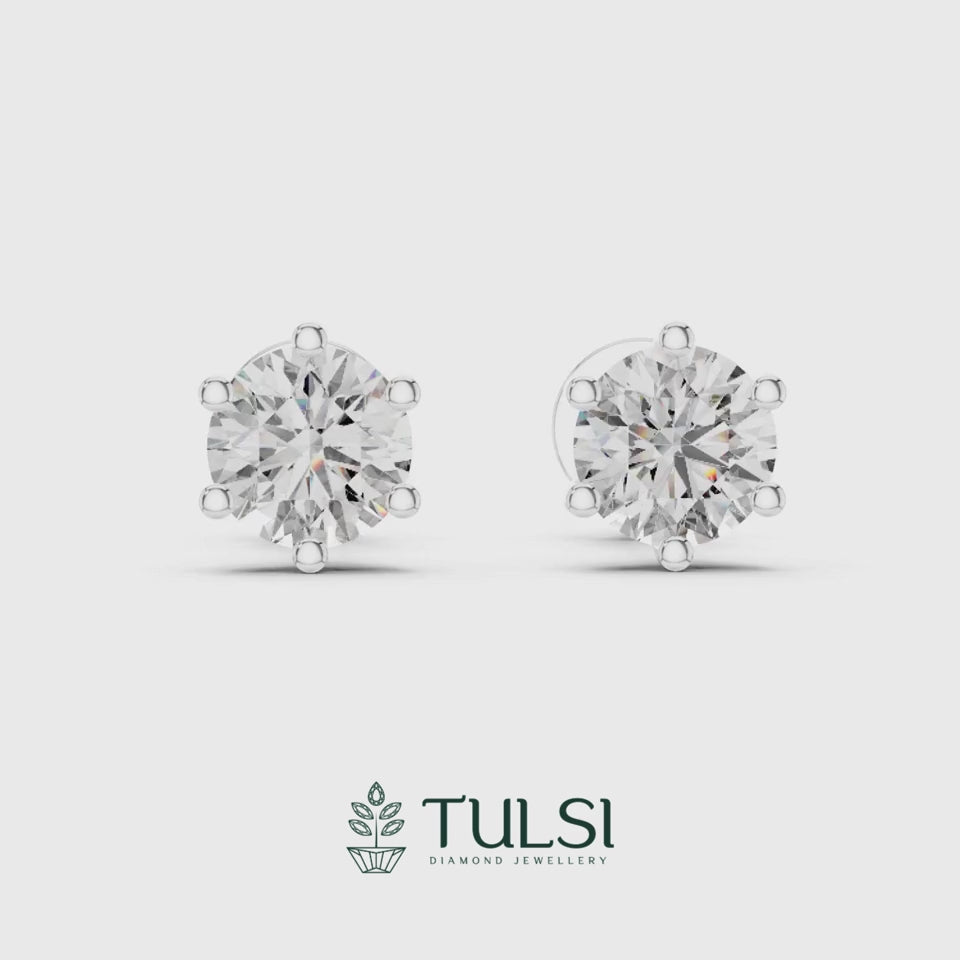 Solitaire Round Star Stud