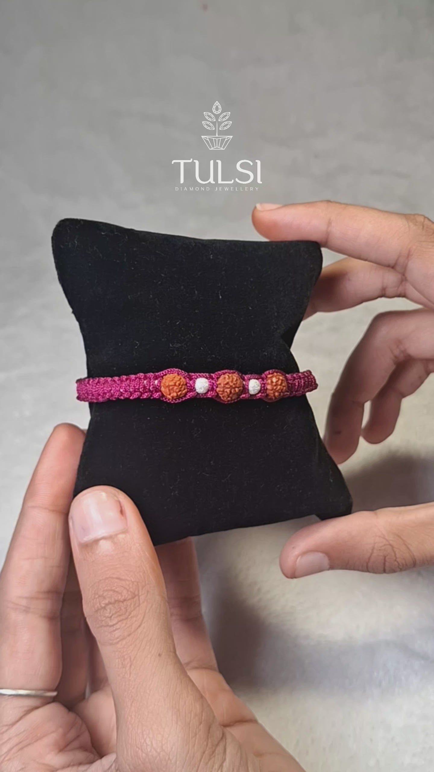 Sacred Rudraksha with Silver Accents Braided Rakhi