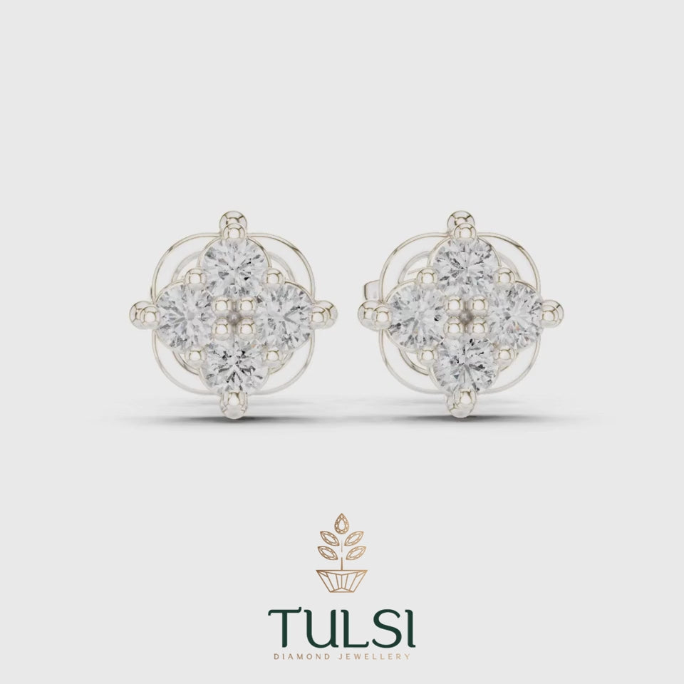 Royal Brilliance Cluster Earrings