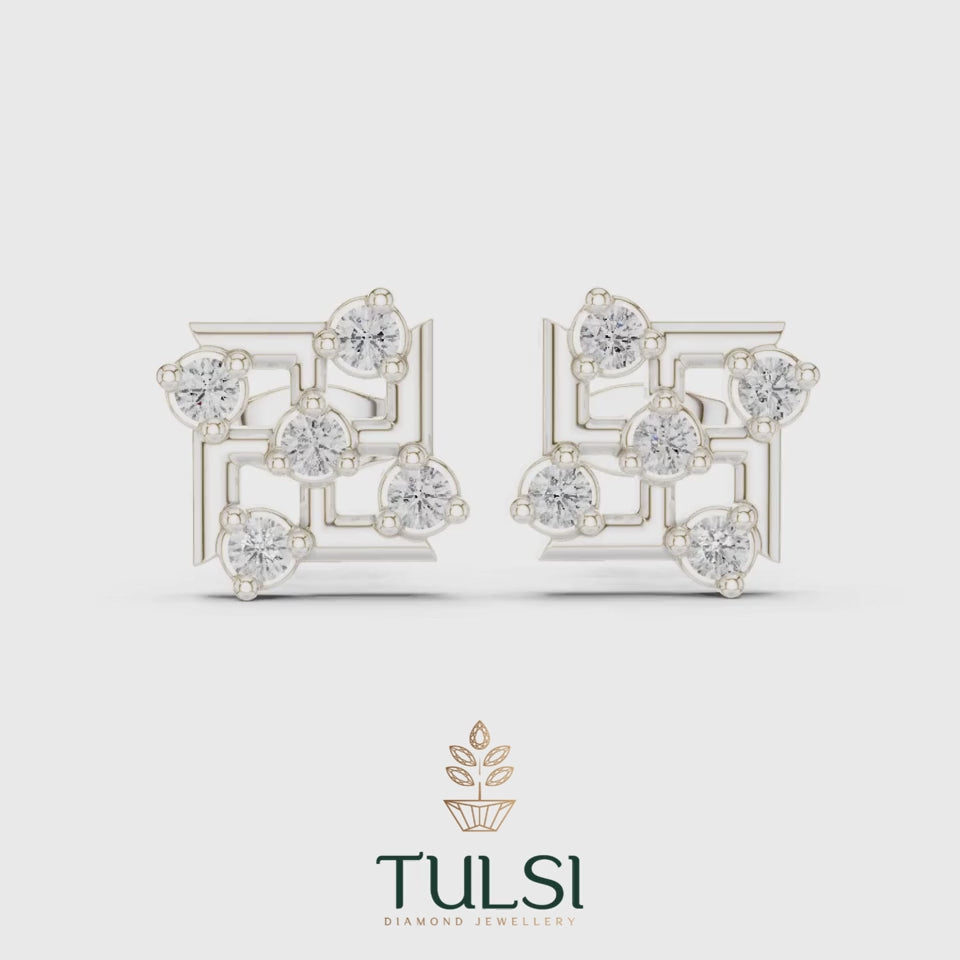 The Swastik Sunburst Studs