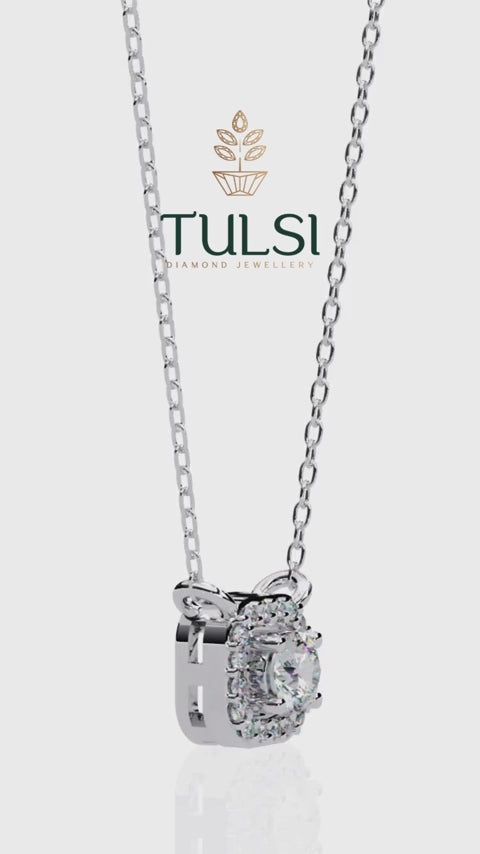 Nova Halo Sqwer Diamond Pendant