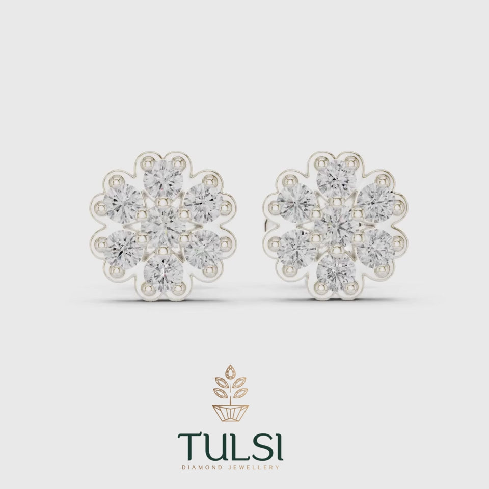 Snowflake Radiance Cluster Studs