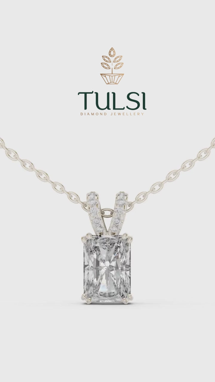 Solitaire Radiant Diamond Pendant