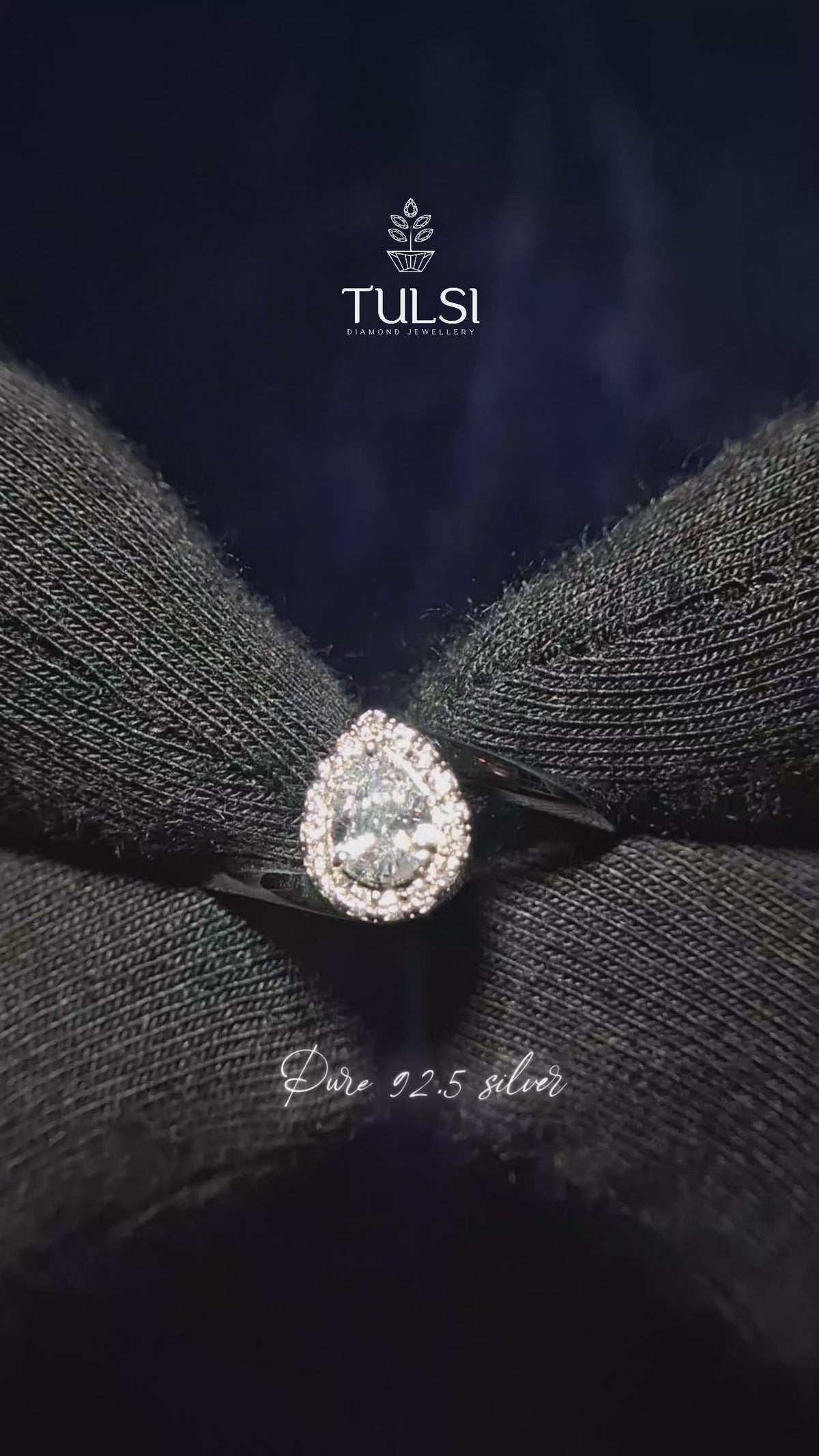 Pear Halo Fancy Ring