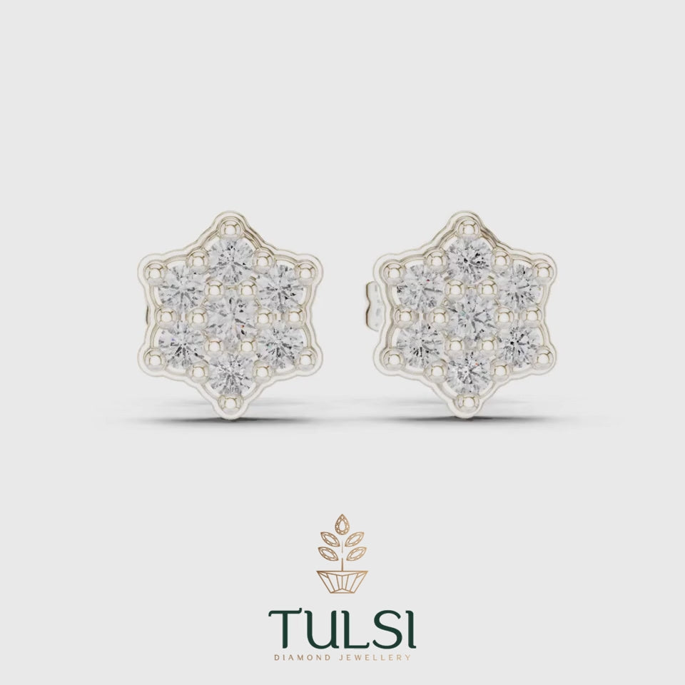 Woven Radiance Floral Studs