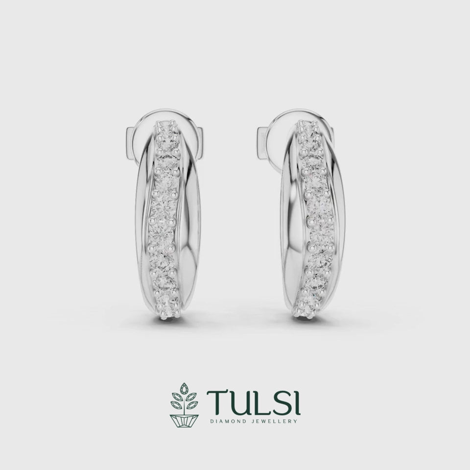 Curve Crazy Diamond Hoops