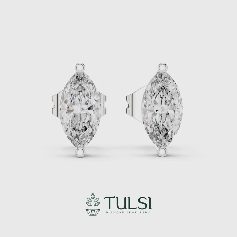 Solitaire Marquise Beauty Studs
