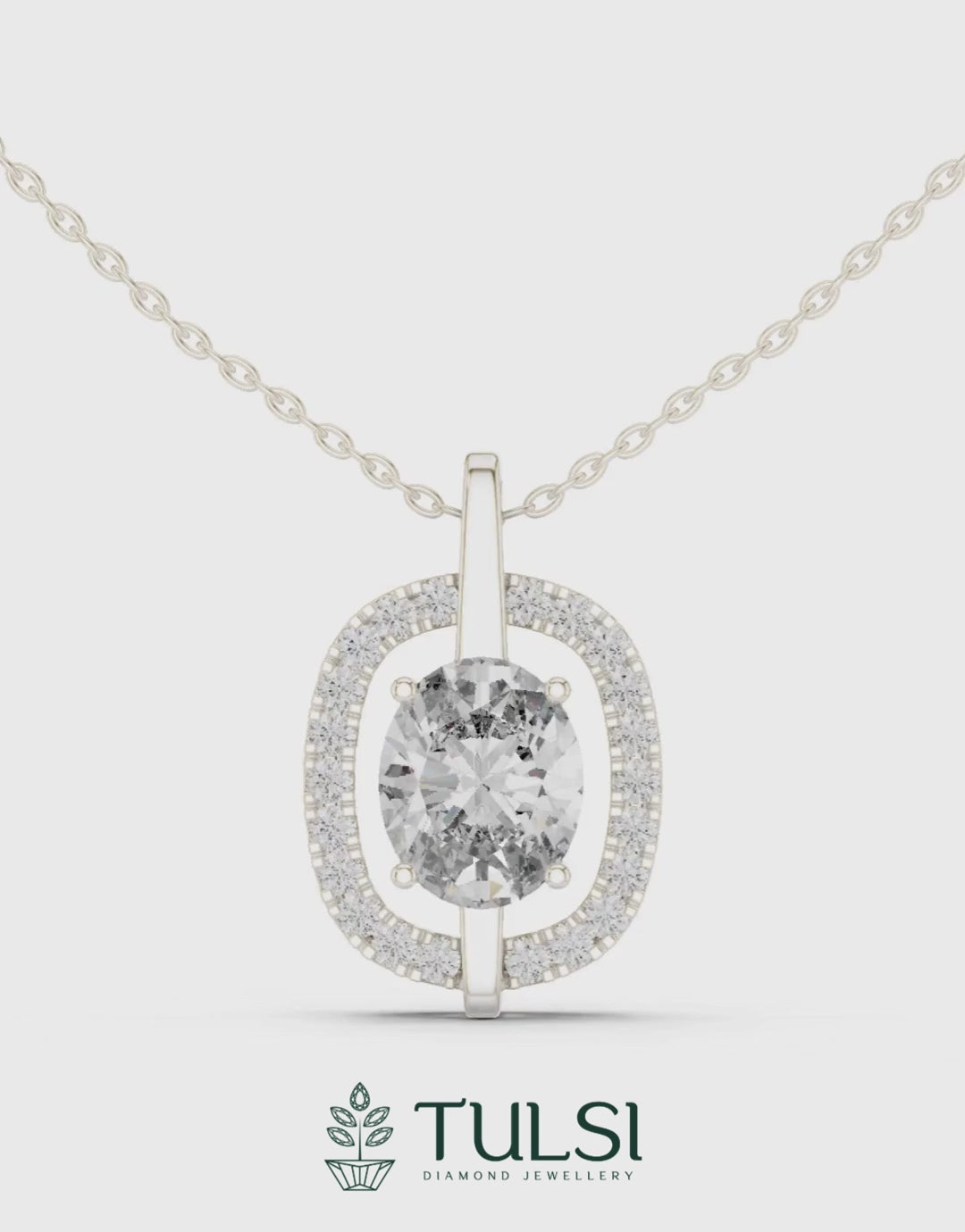 The Serenity Floating Oval Pendant