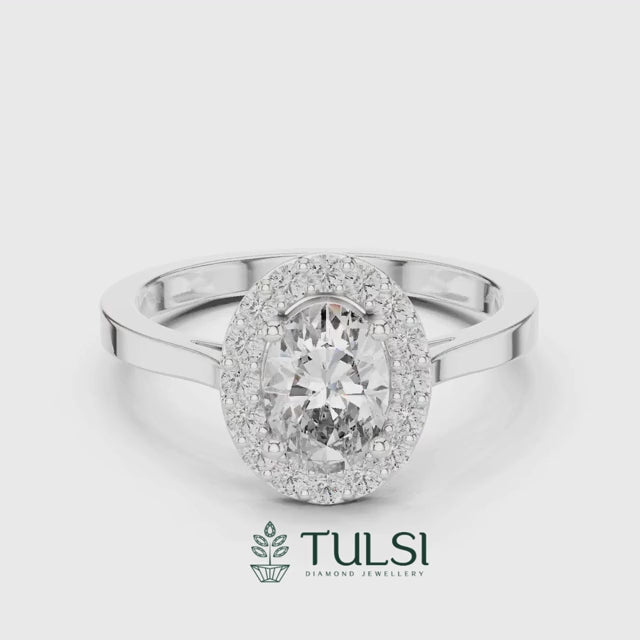 Oval Queen Royal Halo Ring