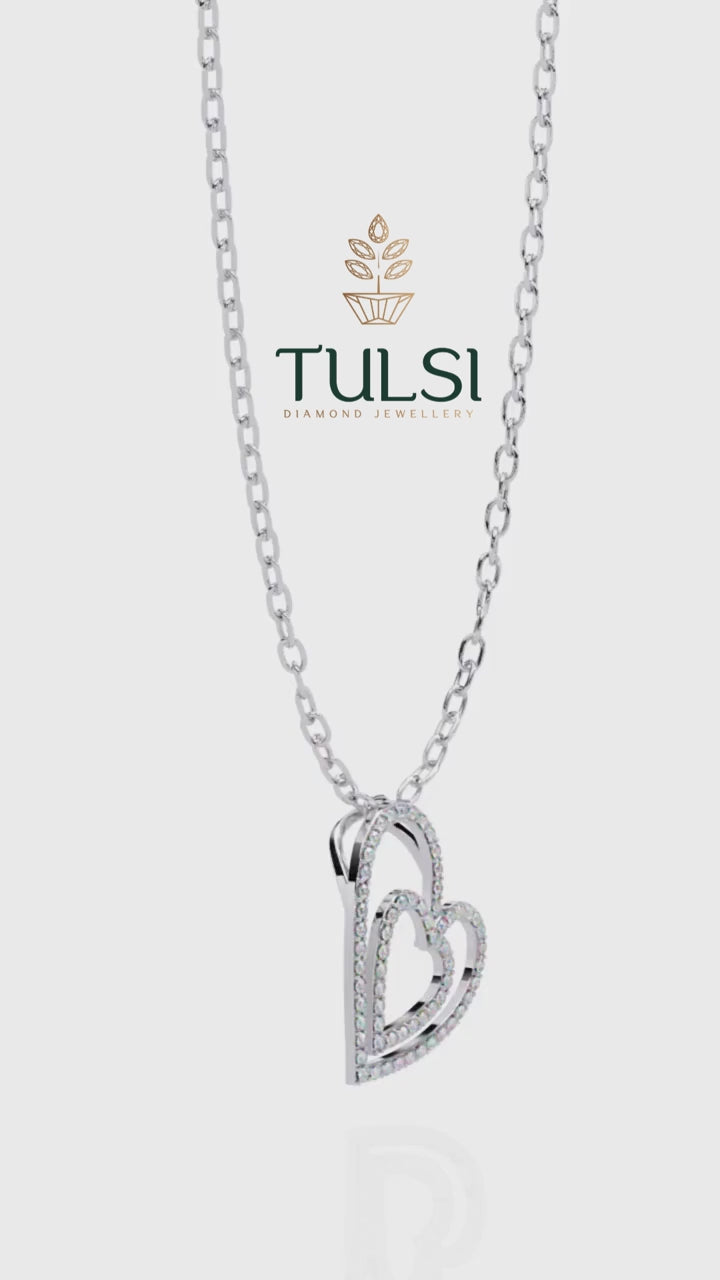 Double Halo Heart Pendant