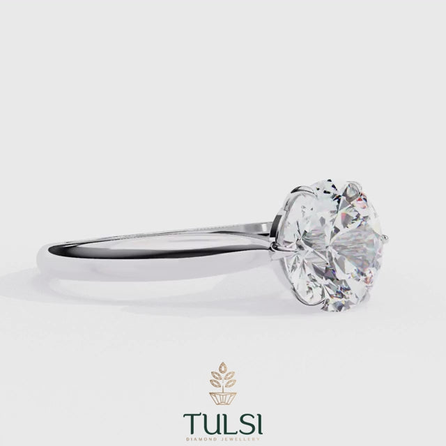 Classic Crown Solitaire Ring
