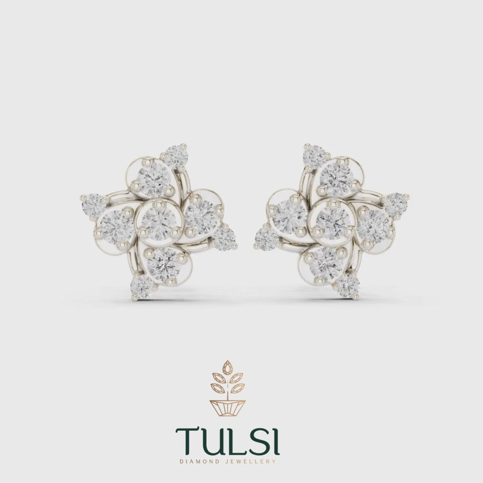 The Vortex Bloom Diamond Studs