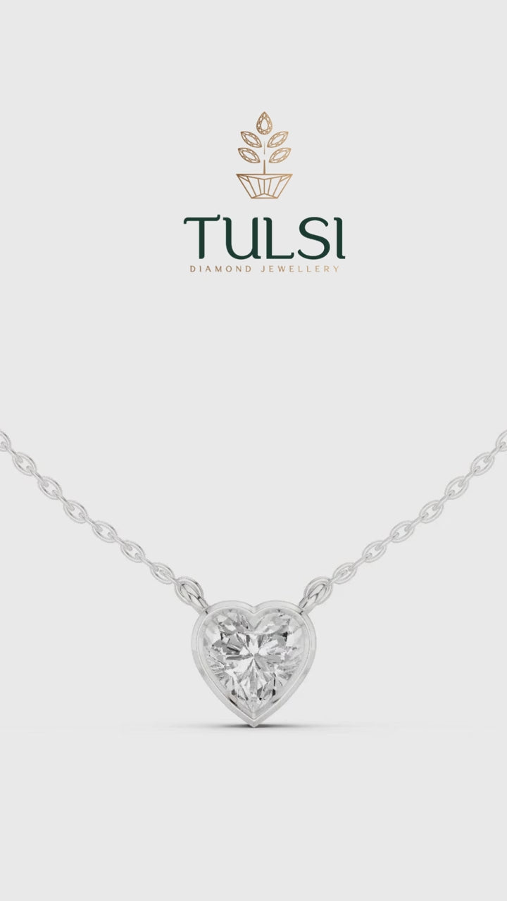 Solitaire Bezel Heart Diamond Pendant