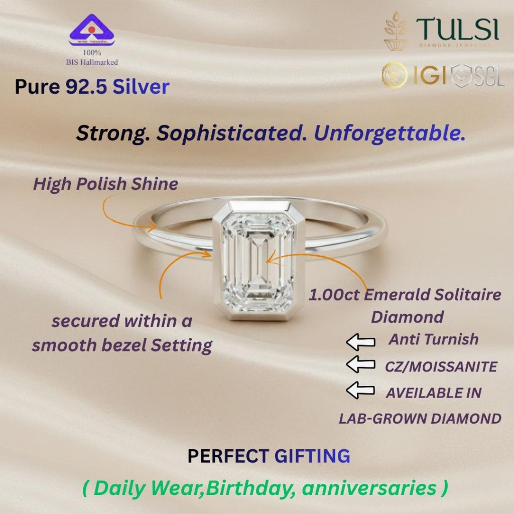 Royal Horizon Diamond Bezel Ring