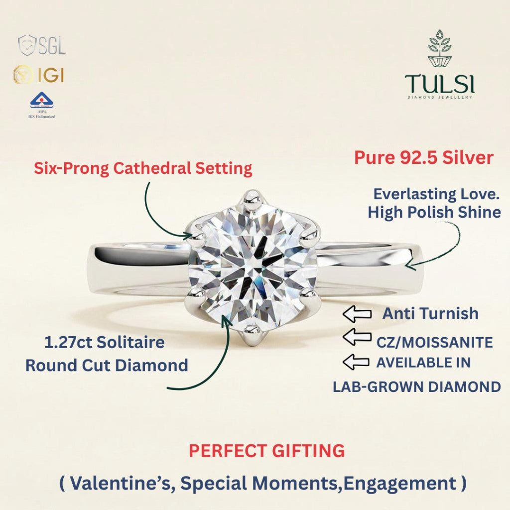 Vintage Crown Moissanite Ring