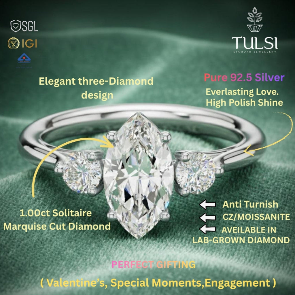 Ninza Solitaire Marquise ring