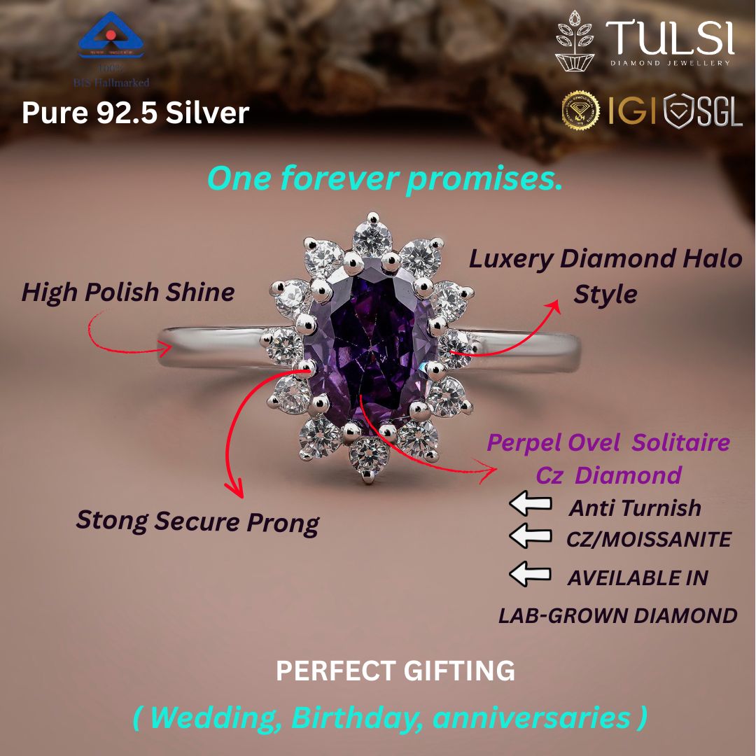Violet Empress Halo Ring Secondary image