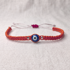 925 Pure Silver Evil Eye Yellow Thread Bracelet | Adjustable Nazar Protection