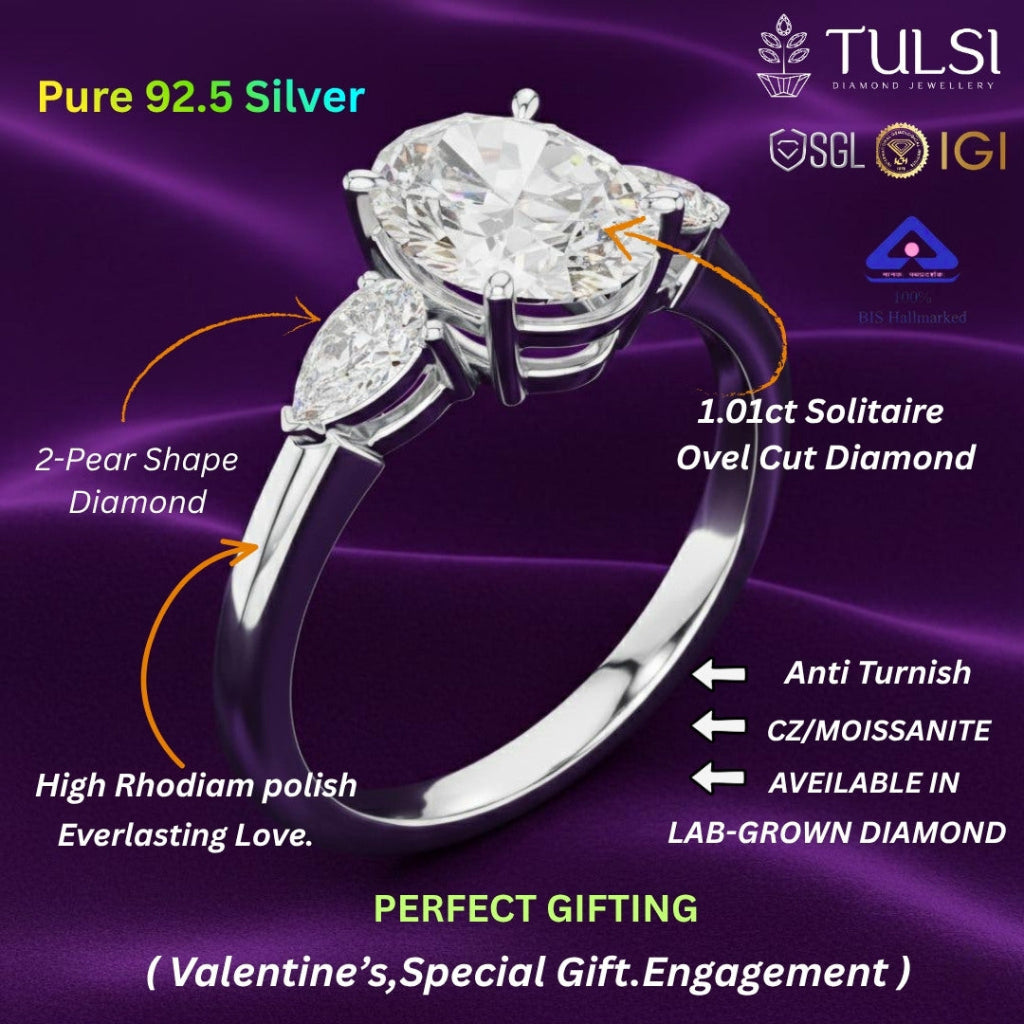 Solitaire Oval Trilogy Ring
