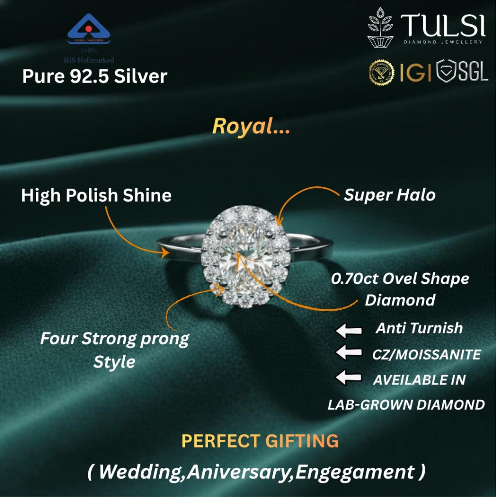 Oval Queen Royal Halo Ring