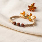 Pure Handmade Spiritual Silver & Rudraksha Thread Band/Rakhi