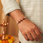 Pure Handmade Spiritual Silver & Rudraksha Thread Band/Rakhi