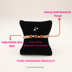 Pure Handmade Spiritual Silver & Rudraksha Thread Band/Rakhi