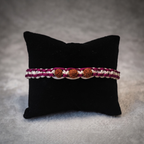 Sacred Maroon & White Braided Rudraksha Band With Silver Cap