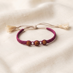 Sacred Rudraksha with Silver Accents Braided Rakhi