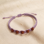 Divine 5-Bead Rudraksha Lavender Thread Bracelet / Rakhi