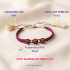 Sacred Rudraksha with Silver Accents Braided Rakhi