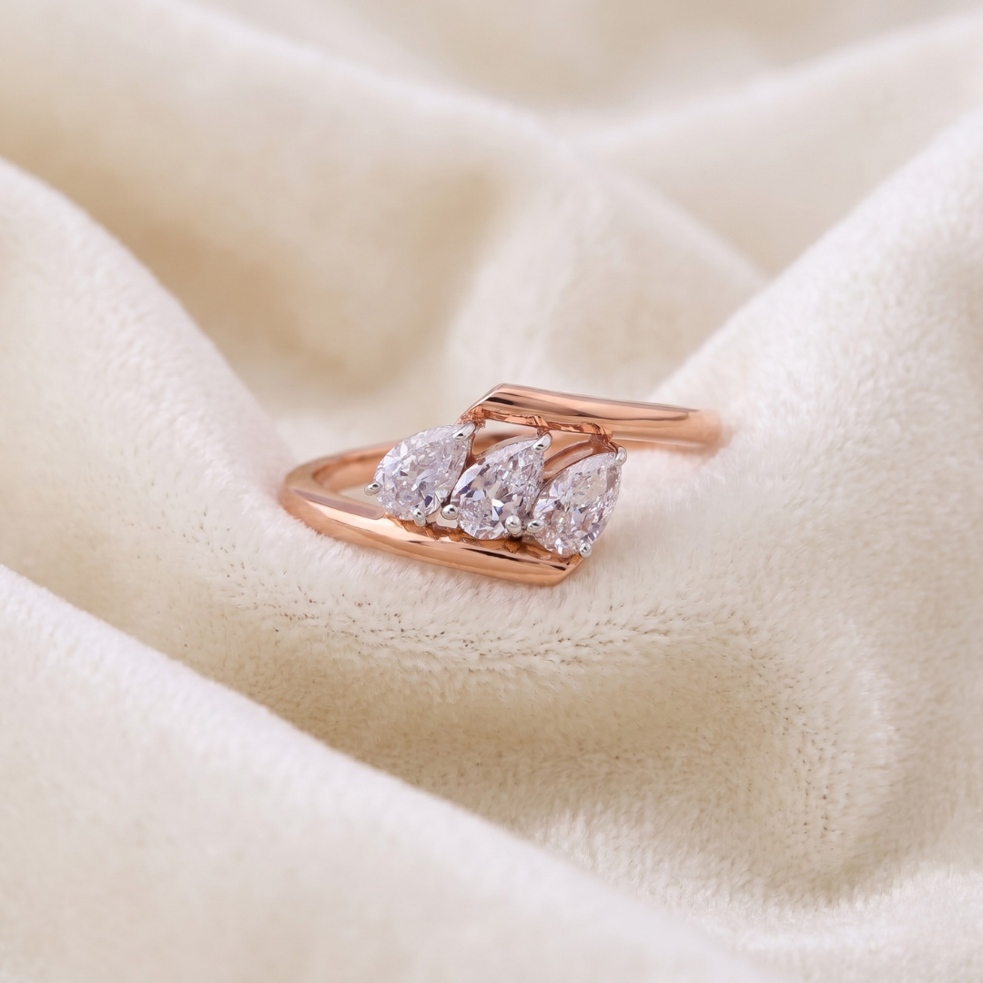crazy three pear ring