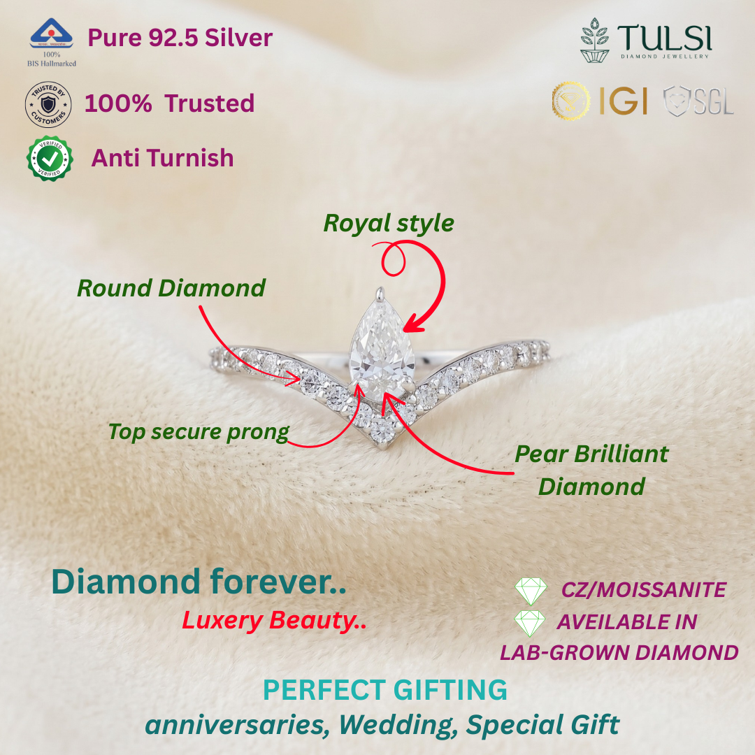 Pearluxe V-Crown Ring