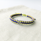 Auspicious Swastika Pure Silver & Dual-Tone Thread Bracelet/Rkhi