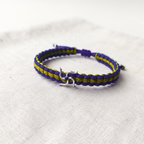 Auspicious Swastika Pure Silver & Dual-Tone Thread Bracelet/Rkhi