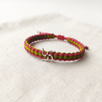 Auspicious Swastika Pure Silver & Dual-Tone Thread Bracelet/Rkhi