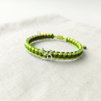 Auspicious Swastika Pure Silver & Dual-Tone Thread Bracelet/Rkhi
