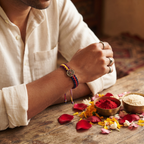 Divine Pure Silver Sri Yantra Multi-Color Thread Bracelet / Rakhi
