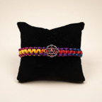 Divine Pure Silver Sri Yantra Multi-Color Thread Bracelet / Rakhi